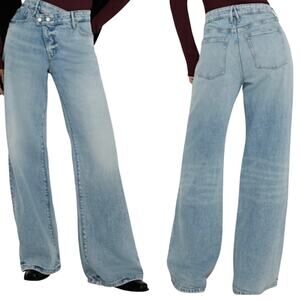 Good American Light Blue Flare Jeans
